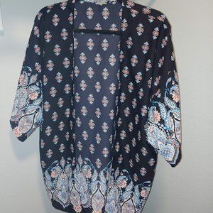 Blue Paisley Design Kimono | Short Sleeve